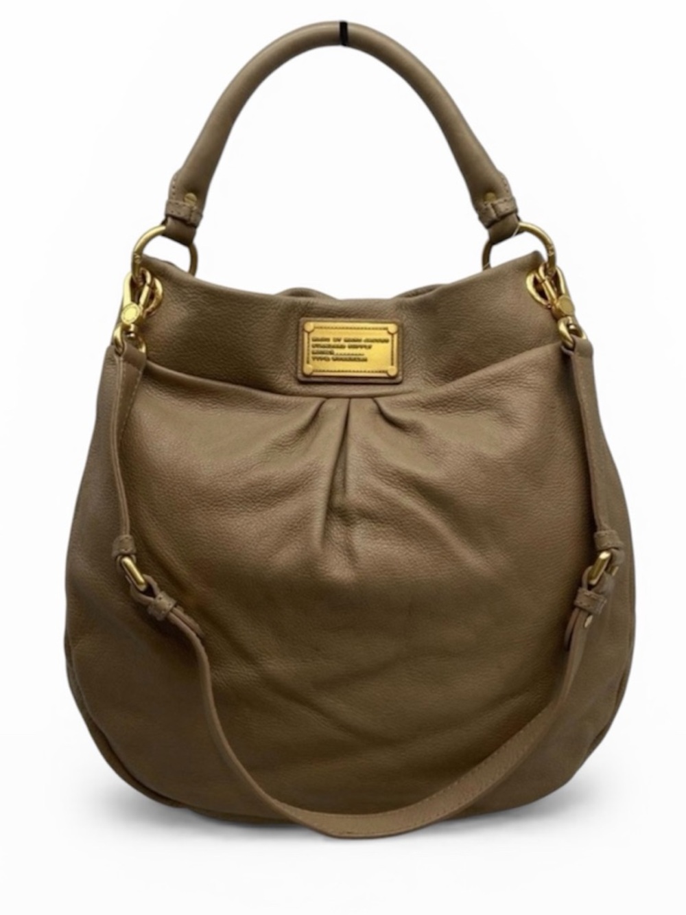 Marc Jacobs Classic Q Hillier Beige Leather Hobo Shoulder Bag w/ COA EUC